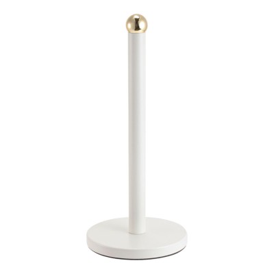 Βάση Χαρτιού Κουζίνας Μεταλλική ΛΕΥΚΗ ΜΕ ΧΡΥΣΗ Λεπτομέρεια 15x15x34εκ.850358