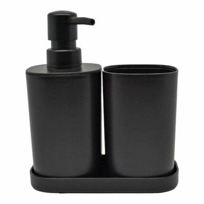 Σετ Αξεσουάρ Μπάνιου Πλαστικό 3 Τεμαχίων Σε ΜΑΥΡΟ Ματ Χρώμα 850051