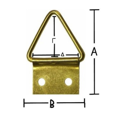 Γαντζάκι Κάδρου Τριγωνοθηλιά με Καρφί Μεταλλικό Χρυσό