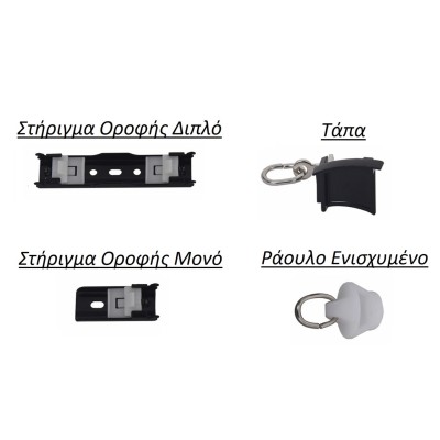 Μεταλλικός Σιδηρόδρομος Τοίχου Βαρέου Τύπου Μαύρος Μονός 25mm