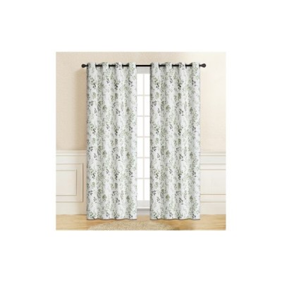 Κουρτίνα Δωματίου Blackout Εμπριμέ 140×260 cm Σχέδιο Λευκό Πράσινο