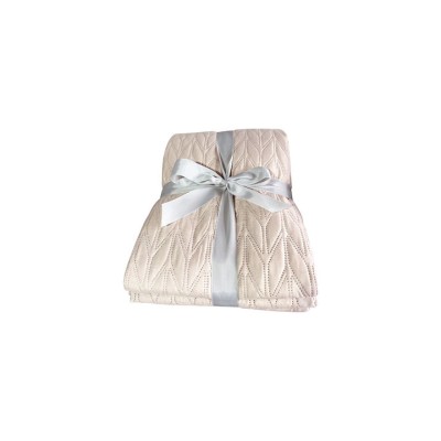 Κουβερλί Μονόχρωμο Διπλό  Ανάγλυφο Μπεζ 220Χ240εκ.