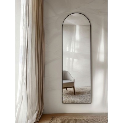 Καθρέφτης  Δαπέδου Και Τοίχου Από Κράμα  Αλουμινίου Σε Μαύρο Χρώμα Αψίδα 40x150εκ. ANKOR 843244