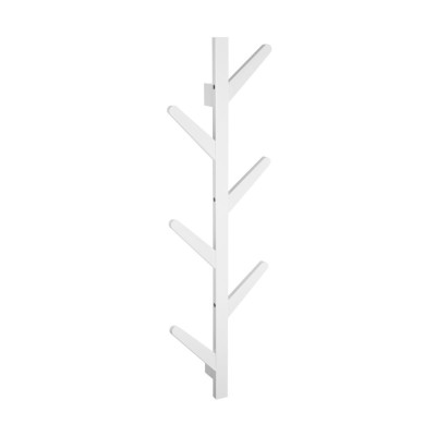 Κρεμάστρα  Τοίχου BAMBOO Κάθετη 6 Θέσεων Με Πλακέ Γάντζους Σε Λευκό Χρώμα 04-19716