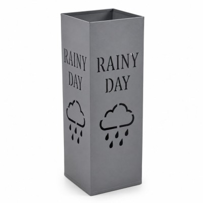 Ομπρελοθήκη  Μεταλλική Γκρι Ματ Με Σχέδιο RAINY DAY 15,5x15,5x48,5εκ 855872