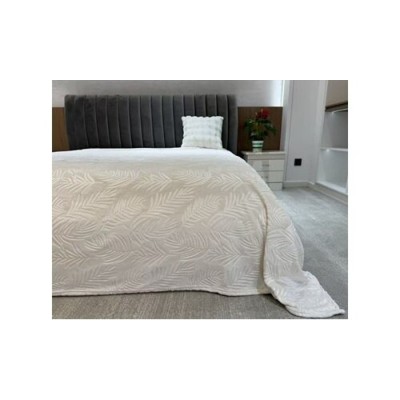 Κουβέρτα Φύλλα Ανάγλυφη 150×200 cm Εκρού