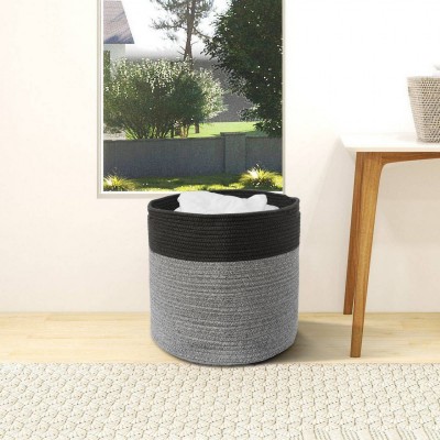 Καλάθι  Αποθήκευσης Γκρι-Μαύρο 40x35cm Με Χερούλια